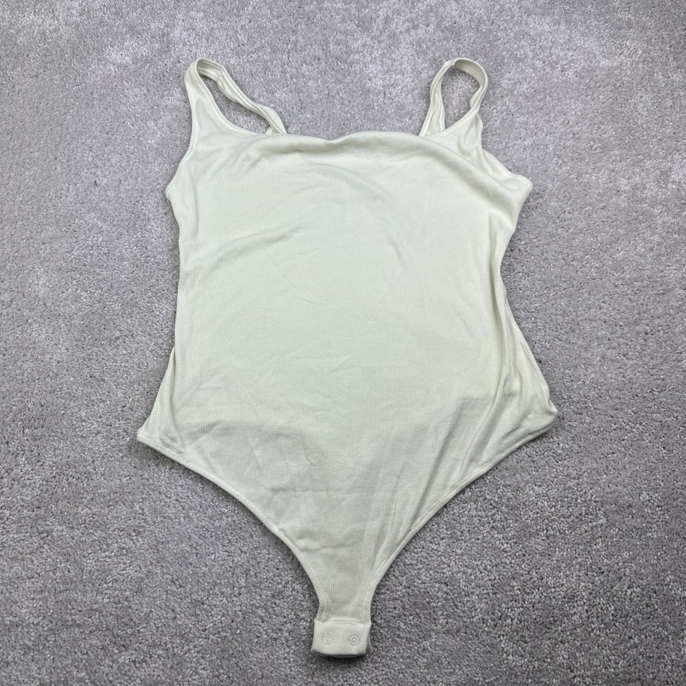 SKIMS Size 4X Ribbed Cotton Bodysuit Top BS-SCN-0653 NWT Rib Bone